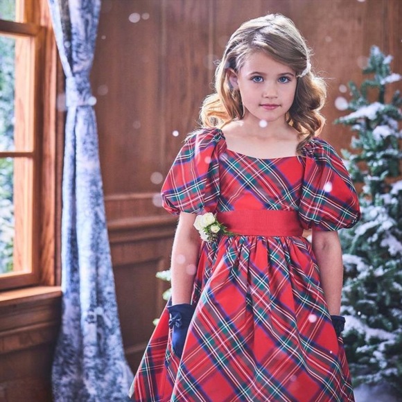janie and jack red dress 3-6 Months Bow Red This satin dress features a delicate lace collar Puff Sleeve Janie And Jack